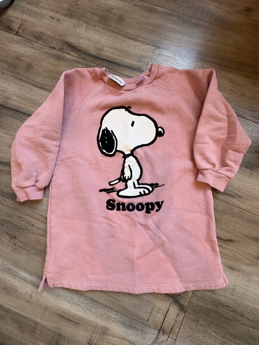 SOLD Zara Pink Snoopy Sweatshirt Dress